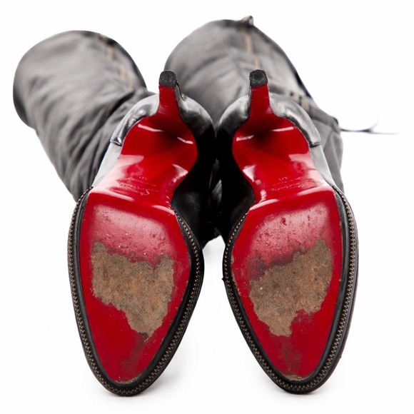 Christian Louboutin Unique OTK Black Leather Platform Boots Womens Size EU 40 - Picture 11 of 14